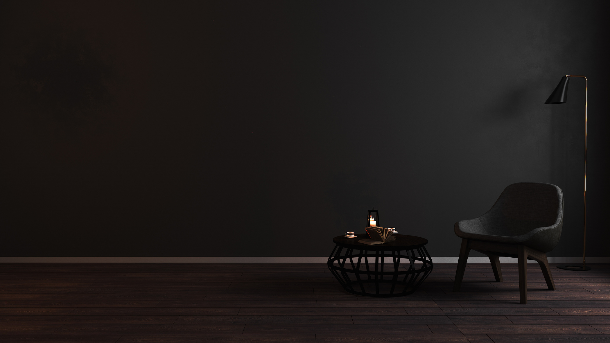Modern Luxury Dark Living Room Interior