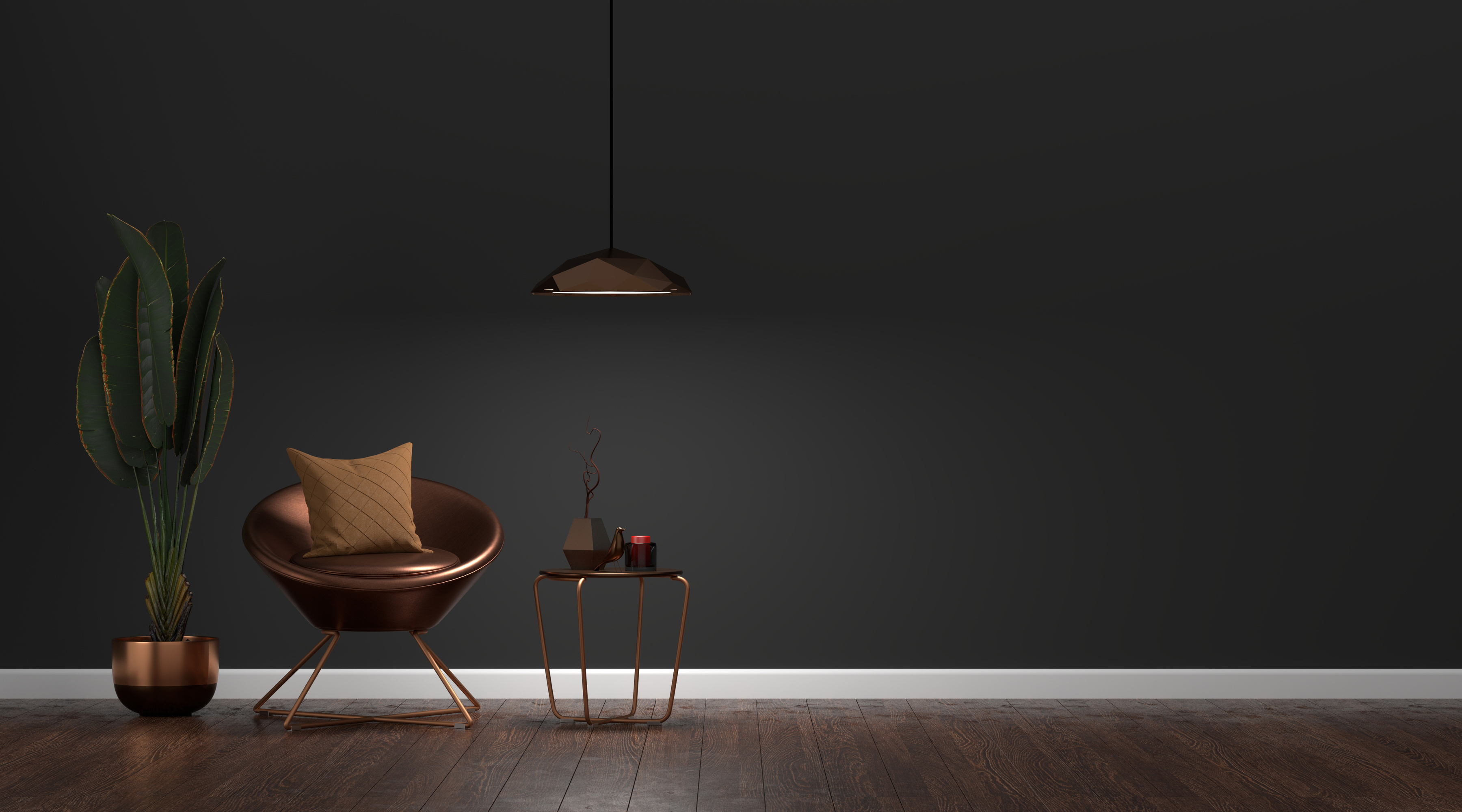 Luxury Modern Dark Living Room Interior